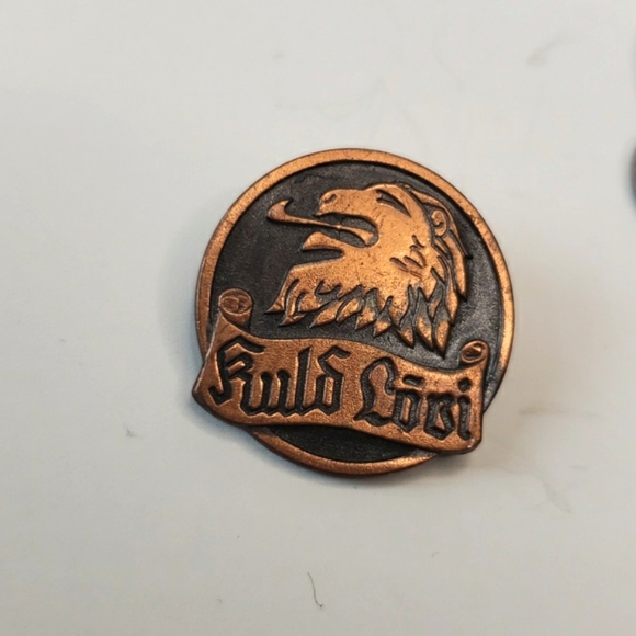 Set of 2 vintage copper and black Lion pin brooches - Picture 4 of 7